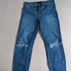 J. Crew Distressed Curvy Toothpick Button-fly